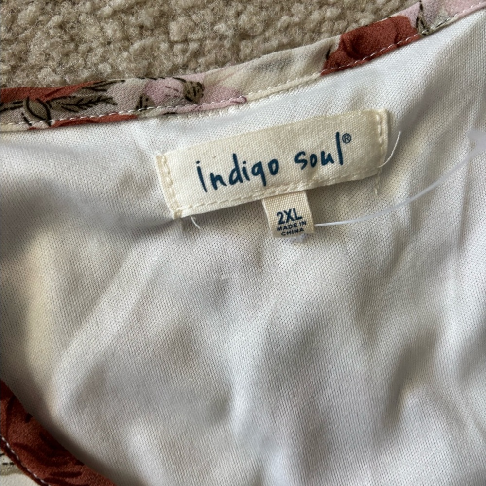 Indigo Soul Rust Floral Long Sleeve Dress 2XL - Picture 8 of 12